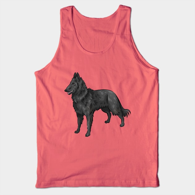 Belgian Shepherd Dog | Groenendael | Cute Dog Cartoon Tank Top by Shirin Illustration